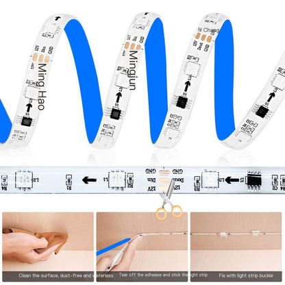 Smart RGBIC LED Strip Light with Bluetooth and WiFi Voice Control