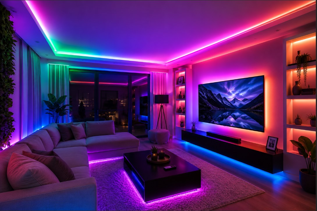 Smart RGB LED Strip Light with Bluetooth and WiFi Voice Control