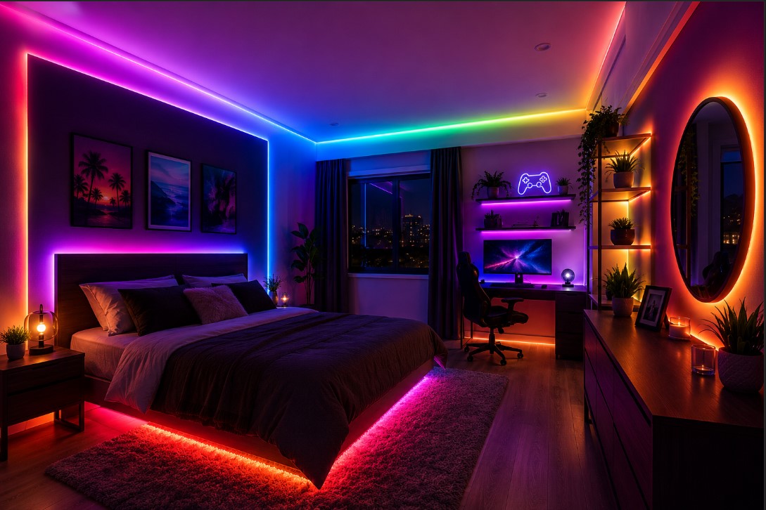 Smart RGB LED Strip Light with Bluetooth and WiFi Voice Control