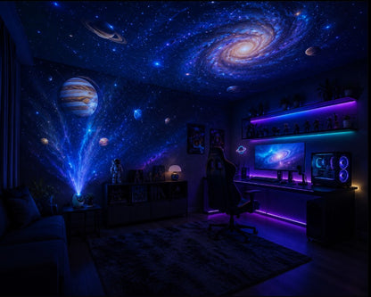 Aurora Galaxy Star Projector — Northern Lights Bedroom Lamp