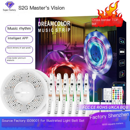 Smart RGBIC LED Strip Light with Bluetooth and WiFi Voice Control