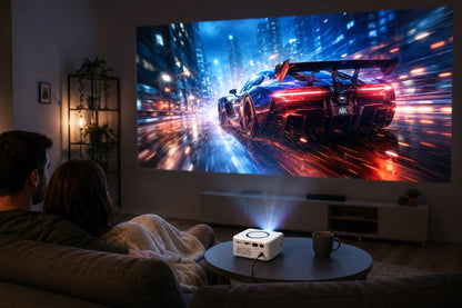 Mini Portable Projector, 1080P HD with Wired & Wireless Home Theater