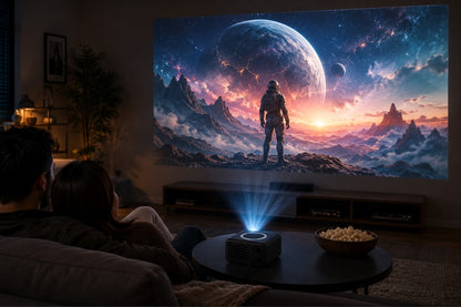 Mini Portable Projector, 1080P HD with Wired & Wireless Home Theater
