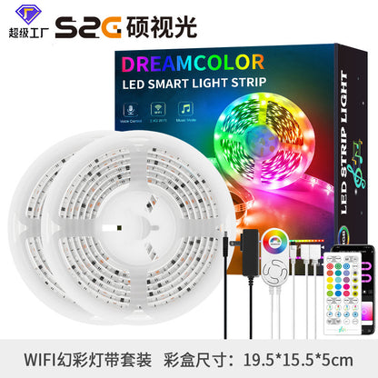 Smart RGBIC LED Strip Light with Bluetooth and WiFi Voice Control