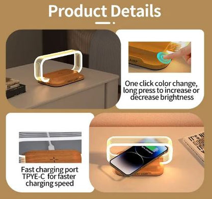 Multifunction Wireless Charger Stand with LED Lamp